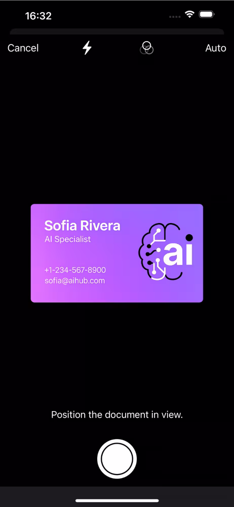 Scanning Business Card