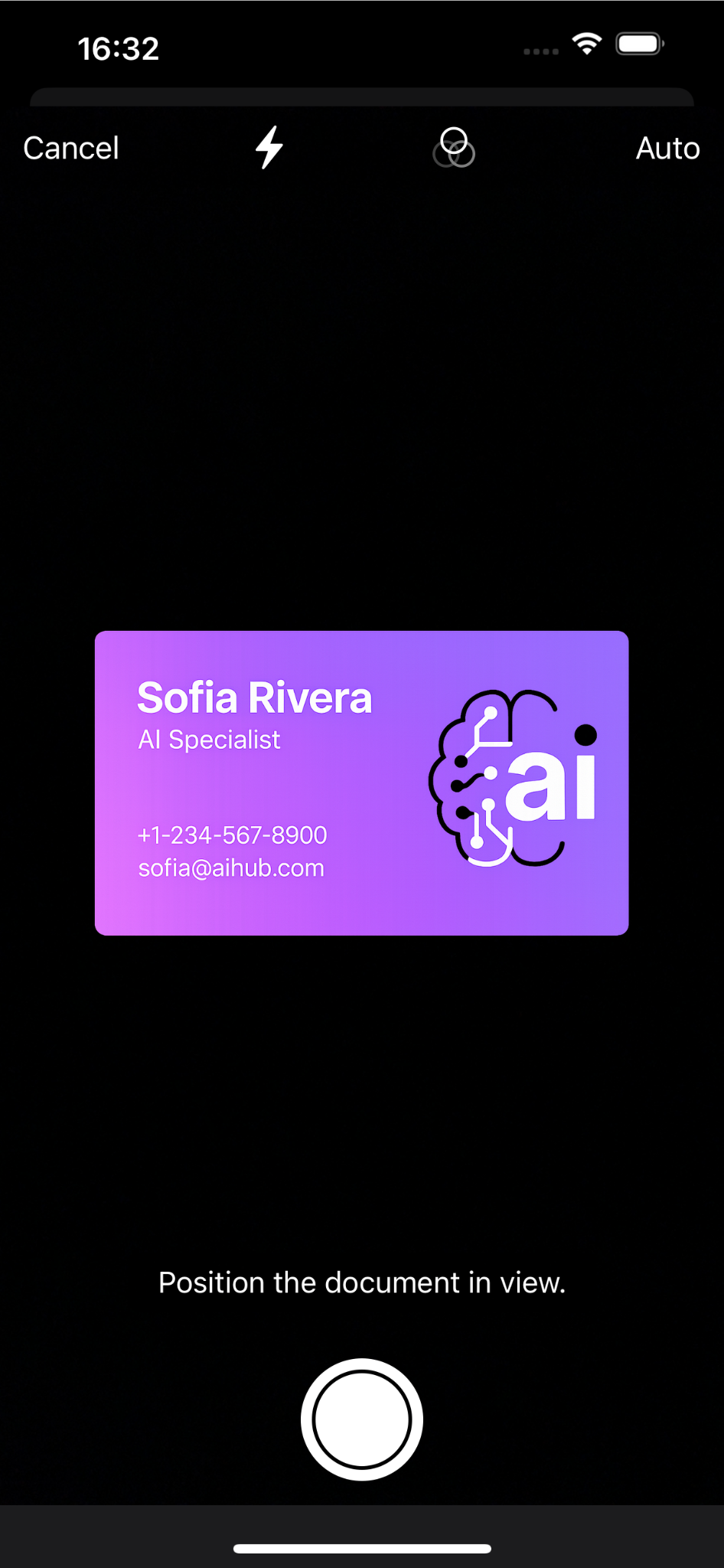 Scanning Business Card